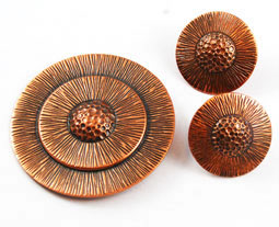 Vintage Bell Trading Post Copper Brooch and Earring Set