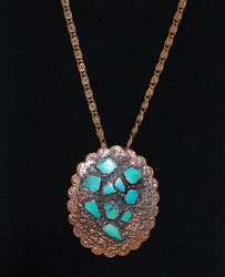 Vintage Bell Trading Post Copper & Turquoise Necklace