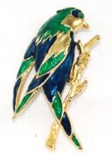 Vintage enamel bird pin