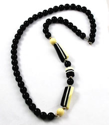 Vintage black and white Lucite necklace