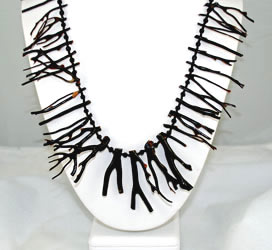 Vintage black coral branch necklace