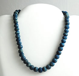 Vintage blue denim coral rounds necklace