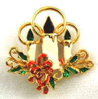 Vintage Christmas Candle Brooch