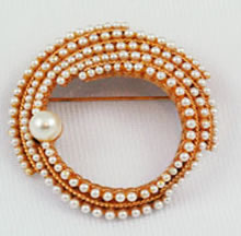 Vintage Capri Pearl Circle Brooch