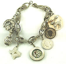 Monet Silvertone Charm Bracelet