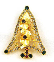 Vintage Rhinestone Christmas Pin