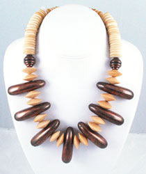 Vintage Copper and Coco Wood Necklace