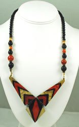 Vintage Coral Geometric Necklace