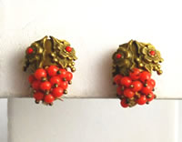 Vintage Coro Faux Coral Earrings