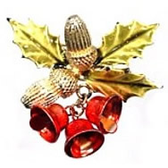 Coro Christmas Holly Brooch