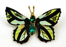 Czech enamel butterfly brooch