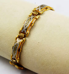 Vintage damascene link bracelet