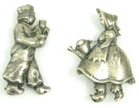 Pair of Dutch Children Brooches