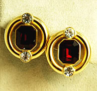 Vintage Givenchy Siam Crystal Earrings