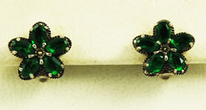 Vintage sterling emerald earrings