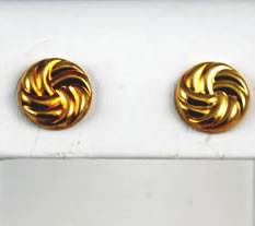 Vintage gold disk pierced earrings