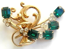 Emerald brooch