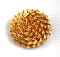 Gold Floral Estate Brooch 14k