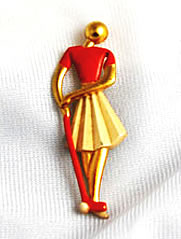 Vintage Art Deco Golfer Pin