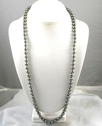 Vintage Gray Pearl Opera Length Necklace  