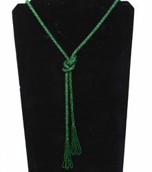 Vintage Art Deco Lariat Necklace Green