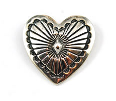 Vintage Native American Heart Brooch or Pendant