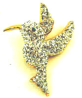 Hummingbird rhinestone brooch  border=