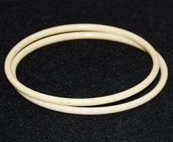 Vintage thin ivory bangle bracelets