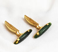 Vintage jade cuff links