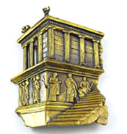 Vintage JJ Jonette Jewelry Greek Ruins Parthenon Brooch