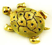 Vintage JJ turtle brooch