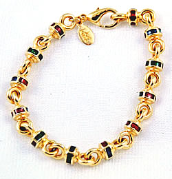 Vintage Joan Rivers Enamel and Gold Bracelet