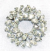 Vintage Krementz Rhodium Rhinestone Brooch