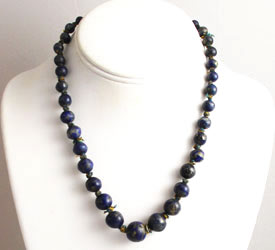 Vintage Afghan Lapis Lazuli Bead Necklace