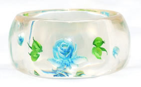 Vintage Lucite Reverse Painted Bangle