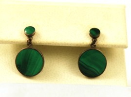 Antique malachite earrings