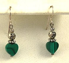 Sterling and Malachite Earrings