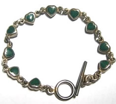 Malachite heart bracelet