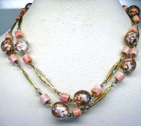 Vintage Murano Venetian art glass bead necklace