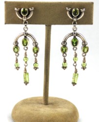 Sterling and peridot chandelier earrings