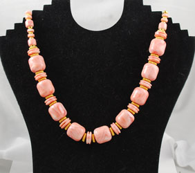 Vintage Coral Lucite Necklace