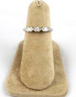 Art Deco Estate Platinum Three Stone Diamond Ring Band