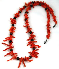 Native American red coral necklace