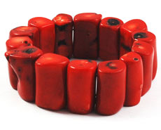 Vintage red coral bangle bracelet