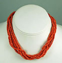 Coral necklaces and jewelry