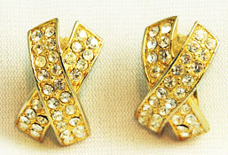 Vintage gold rhinestone earrings