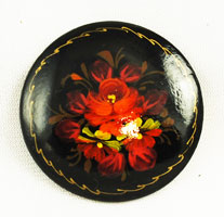 Vintage Russian Handpainted Brooch