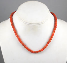 Antique Salmon Barrel Coral Necklace