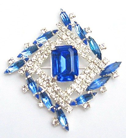 Swarovski sapphire brooch