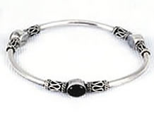 Vintage sterling silver black onyx bracelet